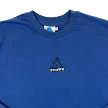 Load image into Gallery viewer, STIFFY &quot;Stiffy Trippin&quot; Surfer Skater Logo Spellout Graphic Blue Long Sleeve T-Shirt
