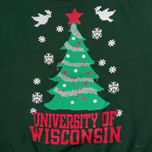 Load image into Gallery viewer, Champion UNIVERSITY OF WISCONSIN College Festive Themed Graphic Crewneck Sweatshirt
