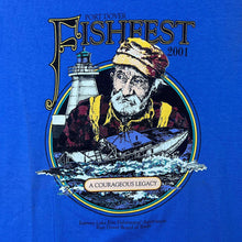 Load image into Gallery viewer, Vintage Port Dover Fishfest (2001) Canada Souvenir Graphic Blue Cotton T-Shirt
