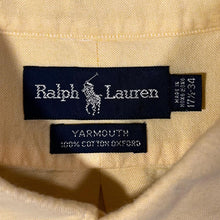 Load image into Gallery viewer, Vintage Ralph Lauren &quot;Yarmouth&quot; Yellow Mini Logo Long Sleeve Button-Up Cotton Shirt
