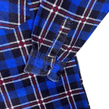 Load image into Gallery viewer, Vintage Nan Yuan Blue Plaid Check Long Sleeve Button-Up Flannel Shirt
