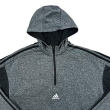 Load image into Gallery viewer, ADIDAS Climalite Three Stripe Mini Centre Logo 1/2 Zip Pullover Hoodie
