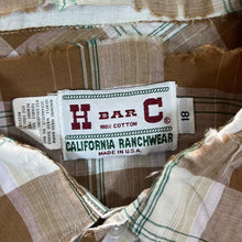 Load image into Gallery viewer, Vintage H BAR C California Ranchwear Cowboy Western Check Popper Short Sleeve Distressed Shirt
