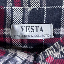 Load image into Gallery viewer, Vintage Vesta Red Grey White Plaid Check Long Sleeve Cotton Flannel Shirt
