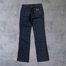 Load image into Gallery viewer, Deadstock Wrangler “Jade” Low Waist Zip Fly Bootcut Dark Blue Denim Jeans
