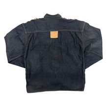 Load image into Gallery viewer, Vintage Cowboy Western Panelled Black Denim Popper Long Sleeve Shirt
