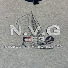 Load image into Gallery viewer, Early 00&#39;s NAVIGARE &quot;N.V.G.&quot; Nautical Spellout Graphic Colour Block T-Shirt
