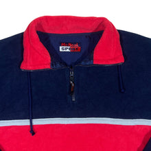 Load image into Gallery viewer, Vintage MCNEAL SPORT Colour Block Navy Blue Red 1/4 Zip Fleece Sweatshirt
