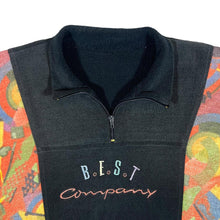 Load image into Gallery viewer, Vintage 90&#39;s BEST COMPANY Embroidered Crazy Abstract Patterned 1/4 Zip Fleece Sweatshirt
