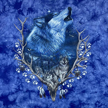 Load image into Gallery viewer, Vintage Rock Eagle Wolf Dreamcatcher Animal Wildlife Graphic Blue Tie Dye T-Shirt
