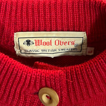 Load image into Gallery viewer, Vintage 90&#39;s WOOL OVERS British Sweaters Pure New Wool Red Heavyweight Button Cardigan Sweater
