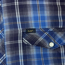 Load image into Gallery viewer, LEE &quot;Slim Fit&quot; Western Plaid Check Popper Button Long Sleeve Cotton Shirt
