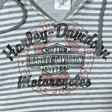 Load image into Gallery viewer, Harley Davidson (2014) &quot;Cowboy Austin Texas&quot; Biker Grey Striped V-Neck Hoodie
