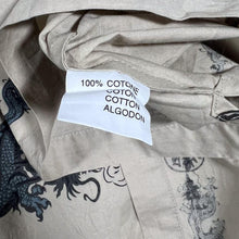 Load image into Gallery viewer, Early 00's East Pole Gothic Y2K Dragon Patterned Beige Cotton Short Sleeve Shirt
