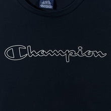 Load image into Gallery viewer, Champion Classic Essential Big Logo Spellout Black Short Sleeve T-Shirt
