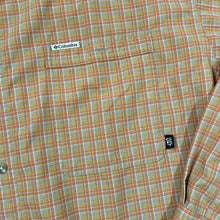 Load image into Gallery viewer, Vintage COLUMBIA SPORTSWEAR Orange Plaid Check Long Sleeve Polyester Button-Up Shirt
