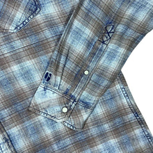 Load image into Gallery viewer, Garcia Jeans Western Plaid Check Popper Long Sleeve Flannel Cotton Shirt
