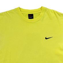 Load image into Gallery viewer, Vintage Nike Black Label Basic Embroidered Mini Swoosh Logo Yellow Cotton T-Shirt
