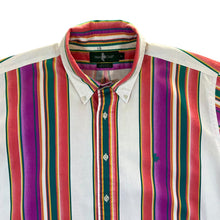 Load image into Gallery viewer, Vintage Hunt Club Multi Colour Striped Short Sleeve Cotton Button-Up Shirt

