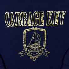 Load image into Gallery viewer, Vintage Lee "Cabbage Key Florida" Souvenir Made In USA Graphic Navy Blue Sweatshirt
