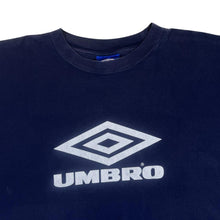 Load image into Gallery viewer, Vintage UMBRO Classic Big Logo Spellout Graphic Navy Blue T-Shirt
