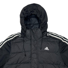 Load image into Gallery viewer, ADIDAS Three Stripe Mini Logo Goose Down Feather Padded Puffer Hooded Jacket
