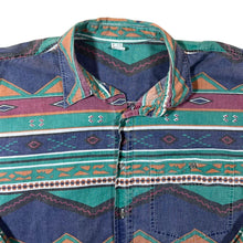 Load image into Gallery viewer, Vintage 90&#39;s Aztec Navajo Crazy Abstract Patterned Long Sleeve Cotton Shirt
