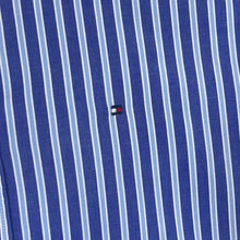 Load image into Gallery viewer, Tommy Hilfiger Blue White Striped Long Sleeve Button-Up Cotton Shirt
