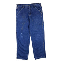 Load image into Gallery viewer, Vintage SMITH'S WORKWEAR Plaid Check Lined Carpenter Blue Denim Jeans
