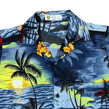 Load image into Gallery viewer, V.H.O Made In India Tropical Hawaiian Festival Patterned Short Sleeve Polyester Shirt
