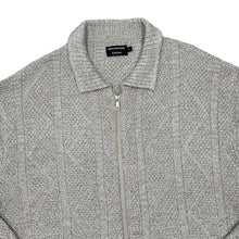 Load image into Gallery viewer, Early 00&#39;s GREENWOODS CASUAL Classic Cable Knit Acrylic Collared Zip Sweater Jumper
