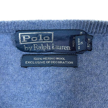 Load image into Gallery viewer, Early 00&#39;s POLO RALPH LAUREN Classic Merino Wool Blue Knit V-Neck Sweater Jumper
