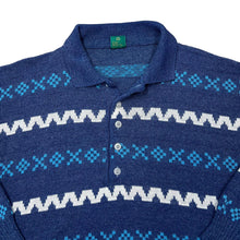 Load image into Gallery viewer, Vintage 90&#39;s C&amp;A Classic Grandad Patterned Acrylic Cotton Knit Collared Sweater Jumper
