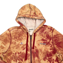 Load image into Gallery viewer, REEBOK Classic Embroidered Mini Logo Spellout Tie Dye Zip Hoodie
