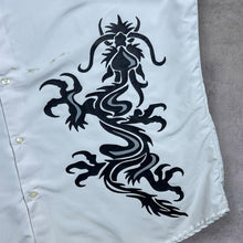 Load image into Gallery viewer, Early 00&#39;s New Roads Gothic Y2K Tribal Dragon White Long Sleeve Shirt
