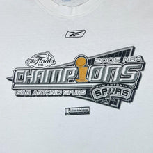 Load image into Gallery viewer, Reebok NBA SAN ANTONIO SPURS &quot;2005 Champions&quot; Basketball Graphic White T-Shirt
