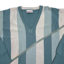 Load image into Gallery viewer, Vintage 90’s GABICCI Made In Italy Striped V-Neck Acrylic Wool Sweater Jumper
