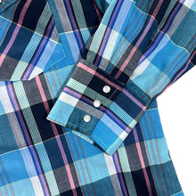 Load image into Gallery viewer, Vintage WRANGLER Plaid Check Pearl Snap Popper Button Long Sleeve Cowboy Western Shirt
