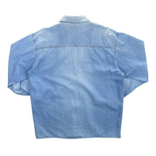Load image into Gallery viewer, Vintage Cowboy Western Lace Panel Blue Denim Long Sleeve Shirt
