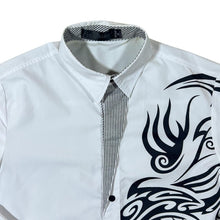 Load image into Gallery viewer, Jeansian Gothic Tribal Biker Graphic White Long Sleeve Shirt
