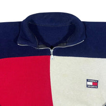 Load image into Gallery viewer, Vintage TOMMY SPORTS Colour Block Mini Logo 1/4 Zip Pullover Fleece Sweatshirt
