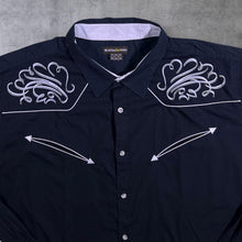 Load image into Gallery viewer, Atlas For Men Cowboy Western Black Long Sleeve Cotton Shirt
