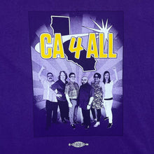 Load image into Gallery viewer, Bayside CA 4 ALL Made In USA Souvenir Novelty Spellout Graphic Purple T-Shirt
