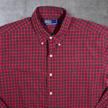 Load image into Gallery viewer, Vintage Polo Ralph Lauren Tartan Red Check Cotton Long Sleeve Button-Up Shirt
