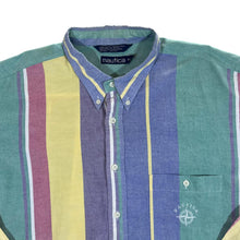 Load image into Gallery viewer, Vintage NAUTICA Colour Block Multi Striped Long Sleeve Button-Up Shirt
