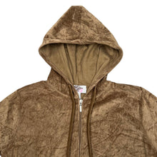 Load image into Gallery viewer, Early 00&#39;s WHISPER ME Y2K Classic Basic Essential Velvet Velour Zip Hooded Tracksuit Top
