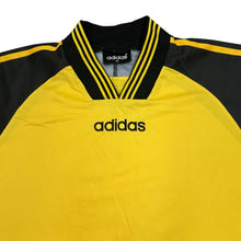 Load image into Gallery viewer, Vintage 90&#39;s ADIDAS Embroidered Mini Centre Logo Spellout Colour Block Polyester Sports Jersey T-Shirt
