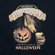 Load image into Gallery viewer, WYCHWOOD BREWERY &quot;Unofficial Beer Of Halloween&quot; Hobgoblin Beer Drinks Promo Spellout Graphic T-Shirt

