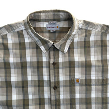 Load image into Gallery viewer, Carhartt &quot;Relaxed Fit&quot; Brown Beige White Plaid Check Cotton Short Sleeve Shirt
