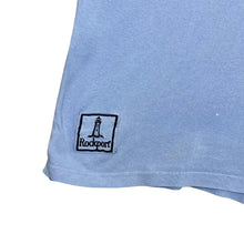 Load image into Gallery viewer, Early 00&#39;s ROCKPORT Embroidered Pocket Spellout Faded Distressed Blue T-Shirt
